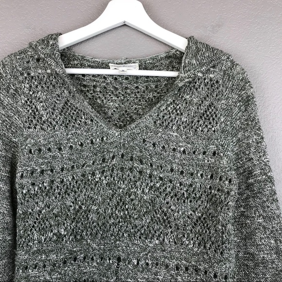 Cloud Chaser Cozy Green Chunky Knit Hooded Sweater Pullover Size Medium - Picture 5 of 8